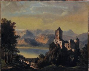 Ferdinand Lepié (1824–1883): Alpesi táj várral