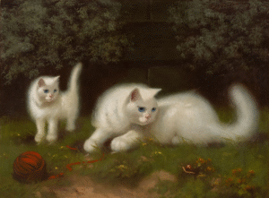 Benő Bolerádszky (1885–1957): Weiße Katzen (um 1930)