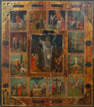 Russian liturgical icon “Dodekaorton” – 19th century