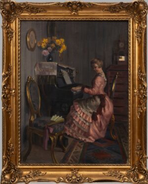 Pap Emil (1884–1949): Zongorázó hölgy